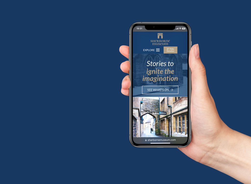Sherborne Museum website on an iPhone