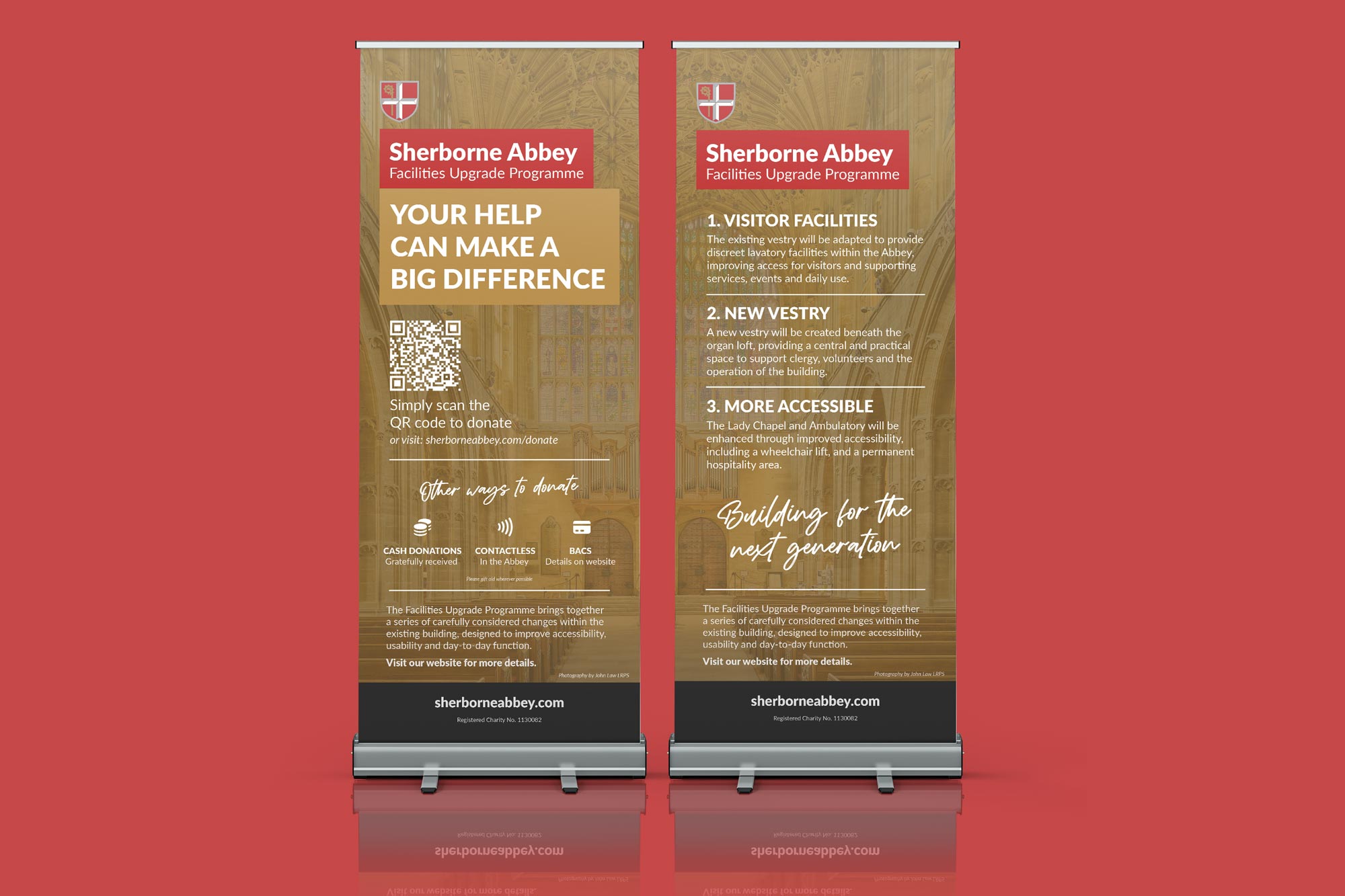Sherborne abbey Donation pull up banners x 2 designs
